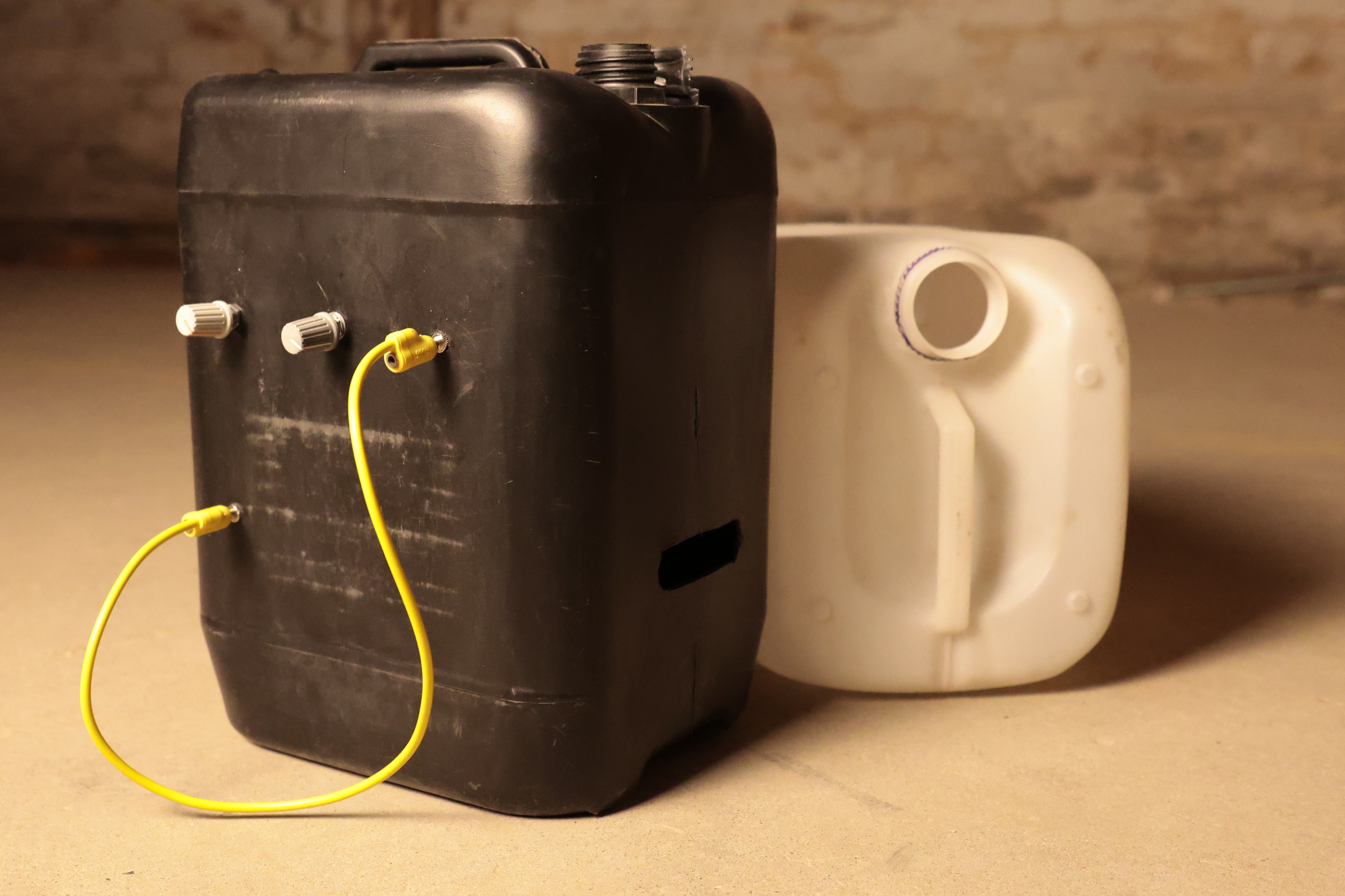 Jerry cans built into an instrument
